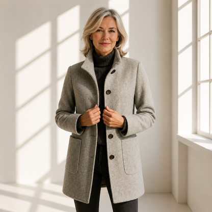 Tovella | Classic Stand Collar Wool Coat