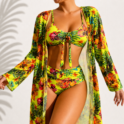 Dianora | Floral Tie Front Bikini Set