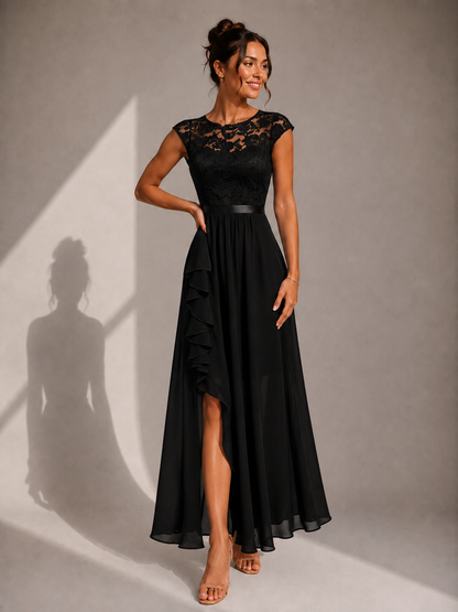 Genevra | Flowing Ruffle Detail Formal Dress
