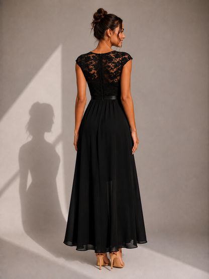 Rosamund | Elegant Ruffle Hem Evening Dress