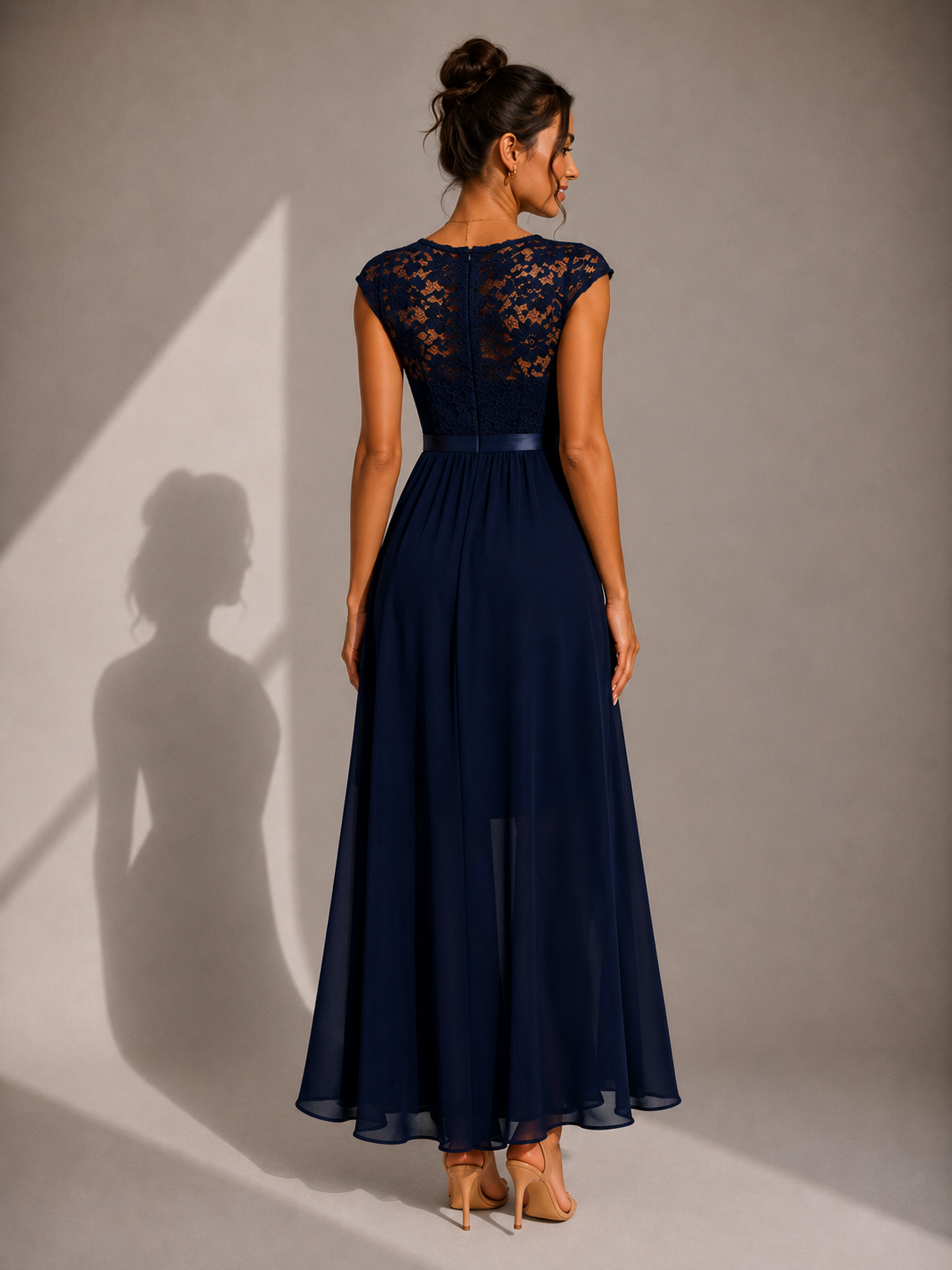 Rosamund | Elegant Ruffle Hem Evening Dress