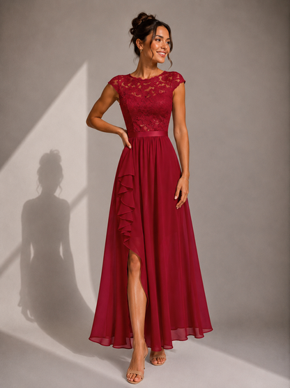 Genevra | Flowing Ruffle Detail Formal Dress