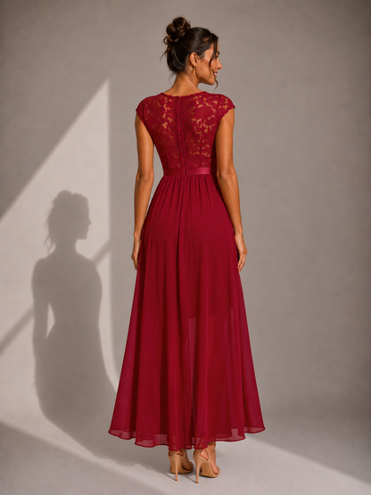 Rosamund | Elegant Ruffle Hem Evening Dress