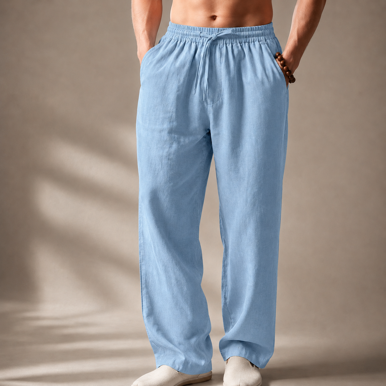 Oaklen | Relaxed Drawstring Linen Trousers