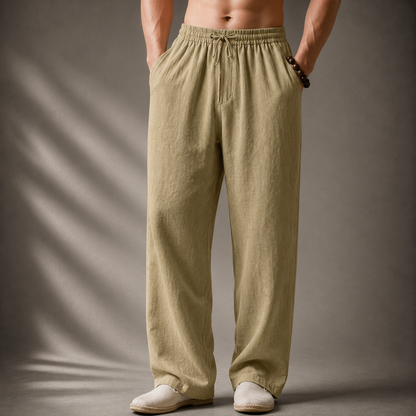 Oaklen | Relaxed Drawstring Linen Trousers