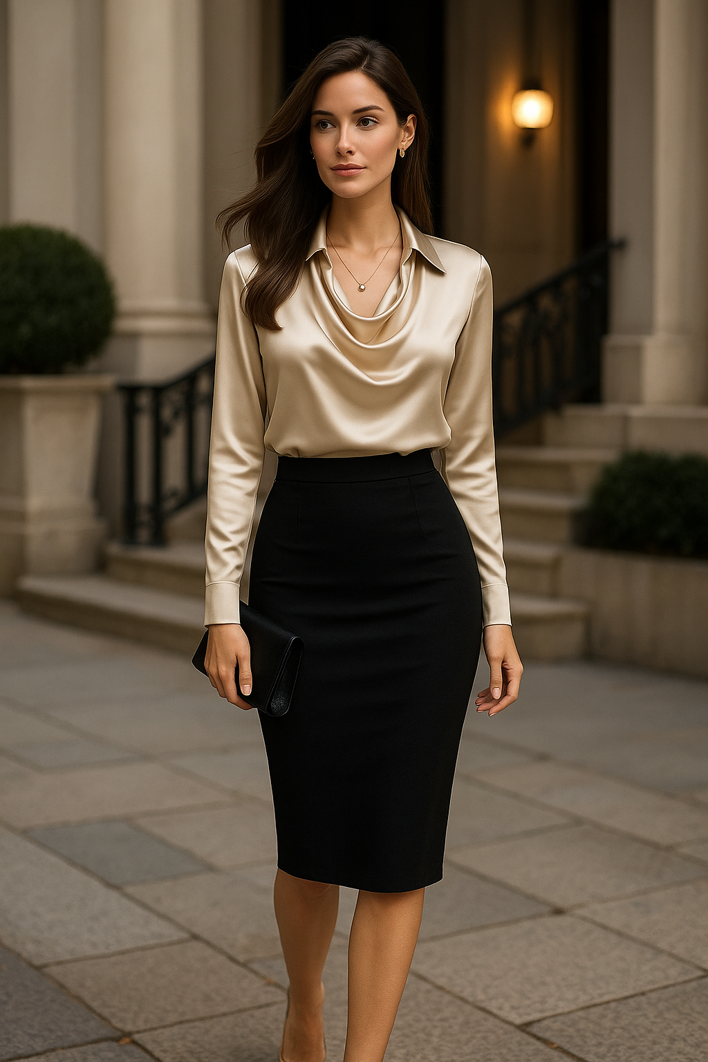 Sorenna | Elegant Collared Silk Blouse