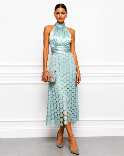 Winona | Textured Overlay Occasion Dress