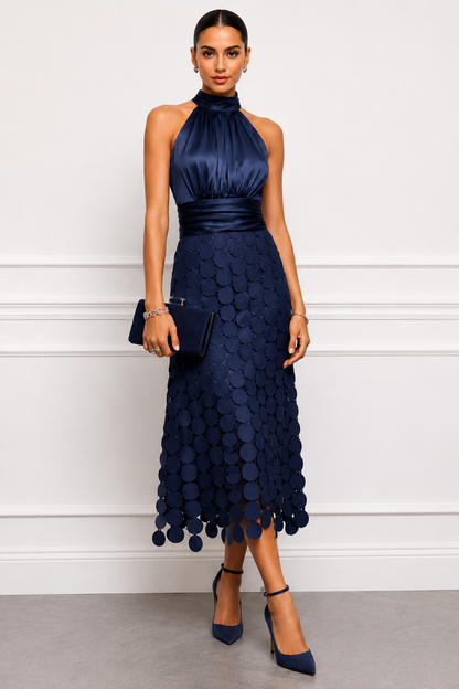 Winona | Textured Overlay Occasion Dress