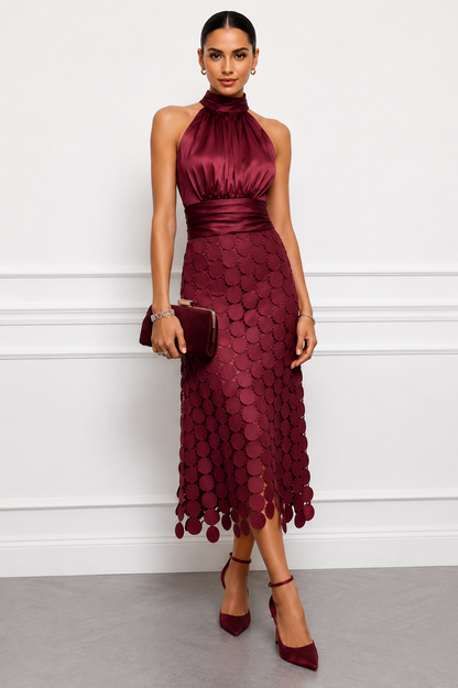 Winona | Textured Overlay Occasion Dress