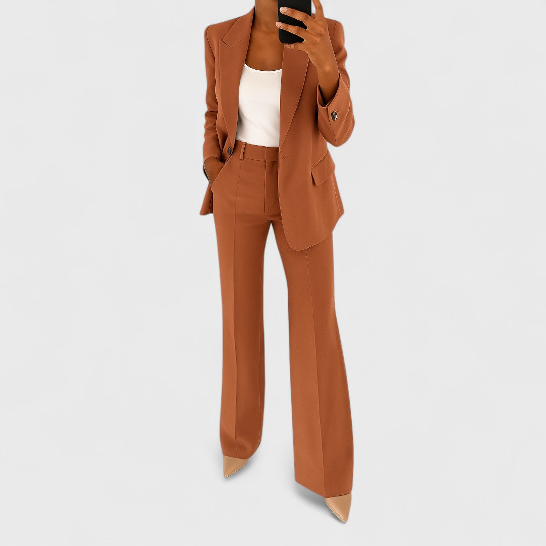 Alverina | Elegant Flared Trouser Two Piece Set