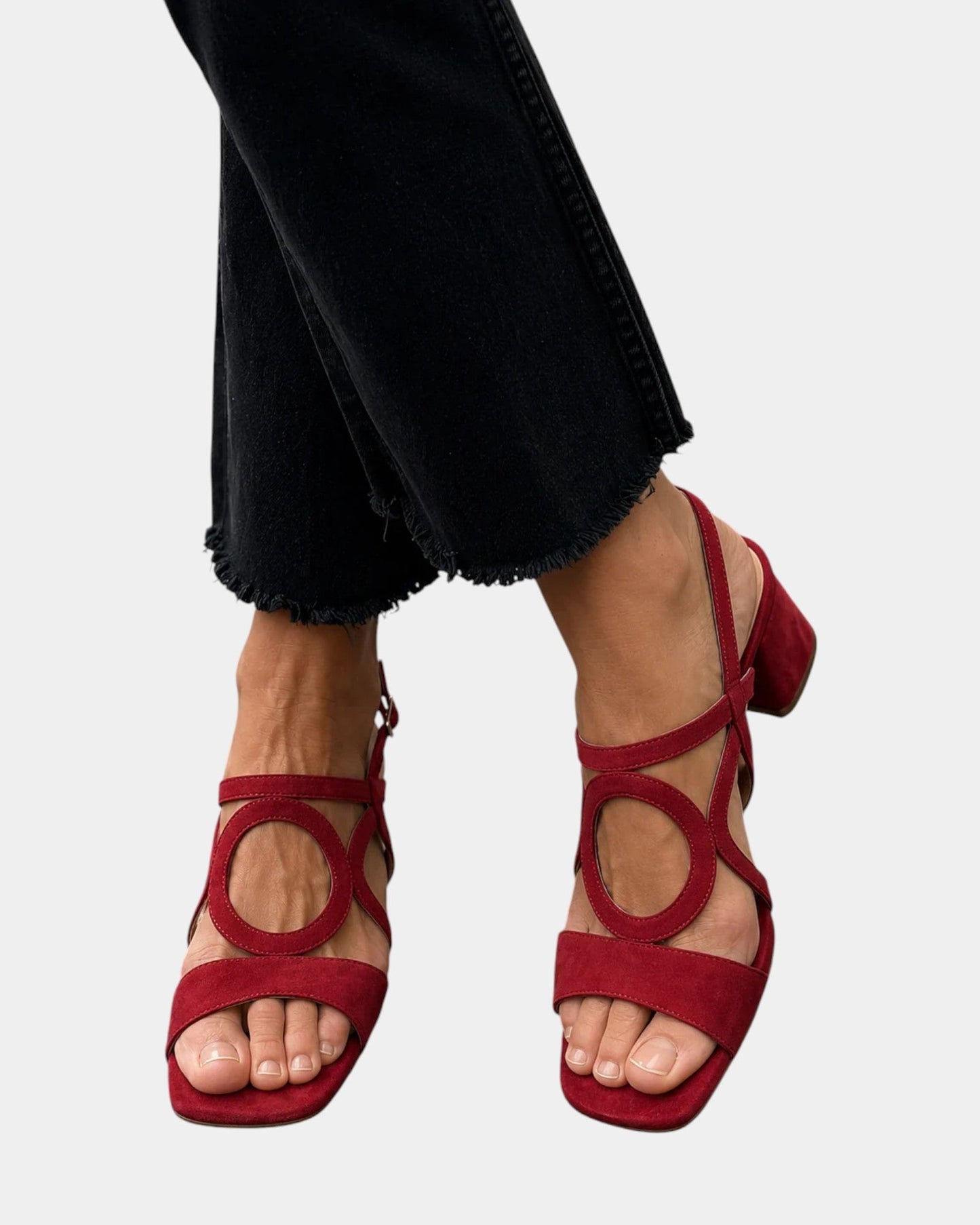 Amabel | Cutout Block Heel Sandals