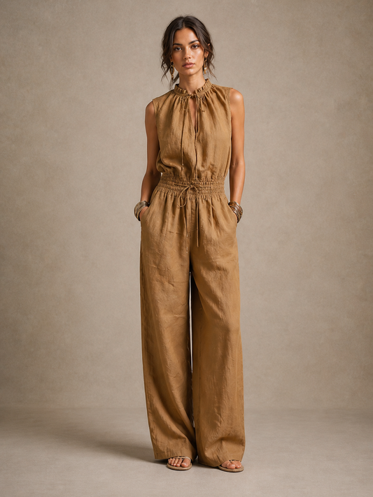 Kaia | Sleeveless Belted Jumpsuit