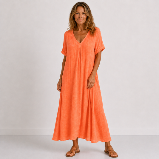 Briseis | Relaxed Fit V Neck Maxi Dress