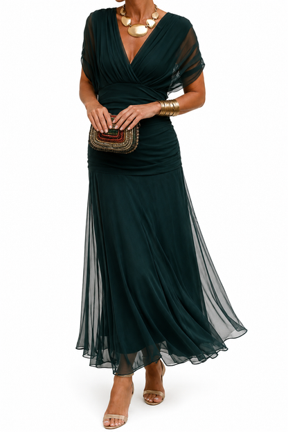 Florentia | Graceful Wrap Chiffon Maxi Dress