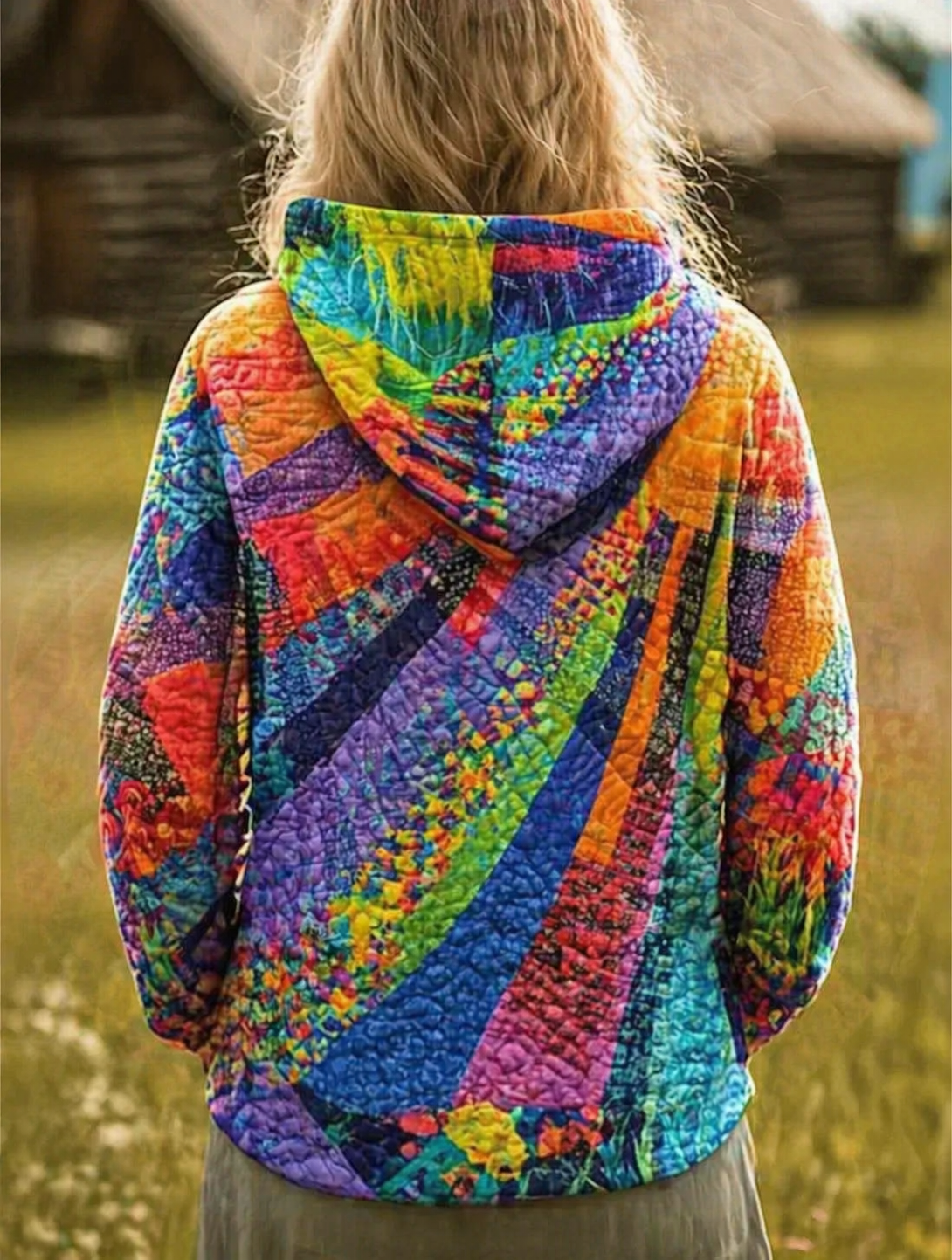 Calyndria | Patchwork Print Hoodie