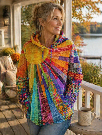 Calyndria | Patchwork Print Hoodie