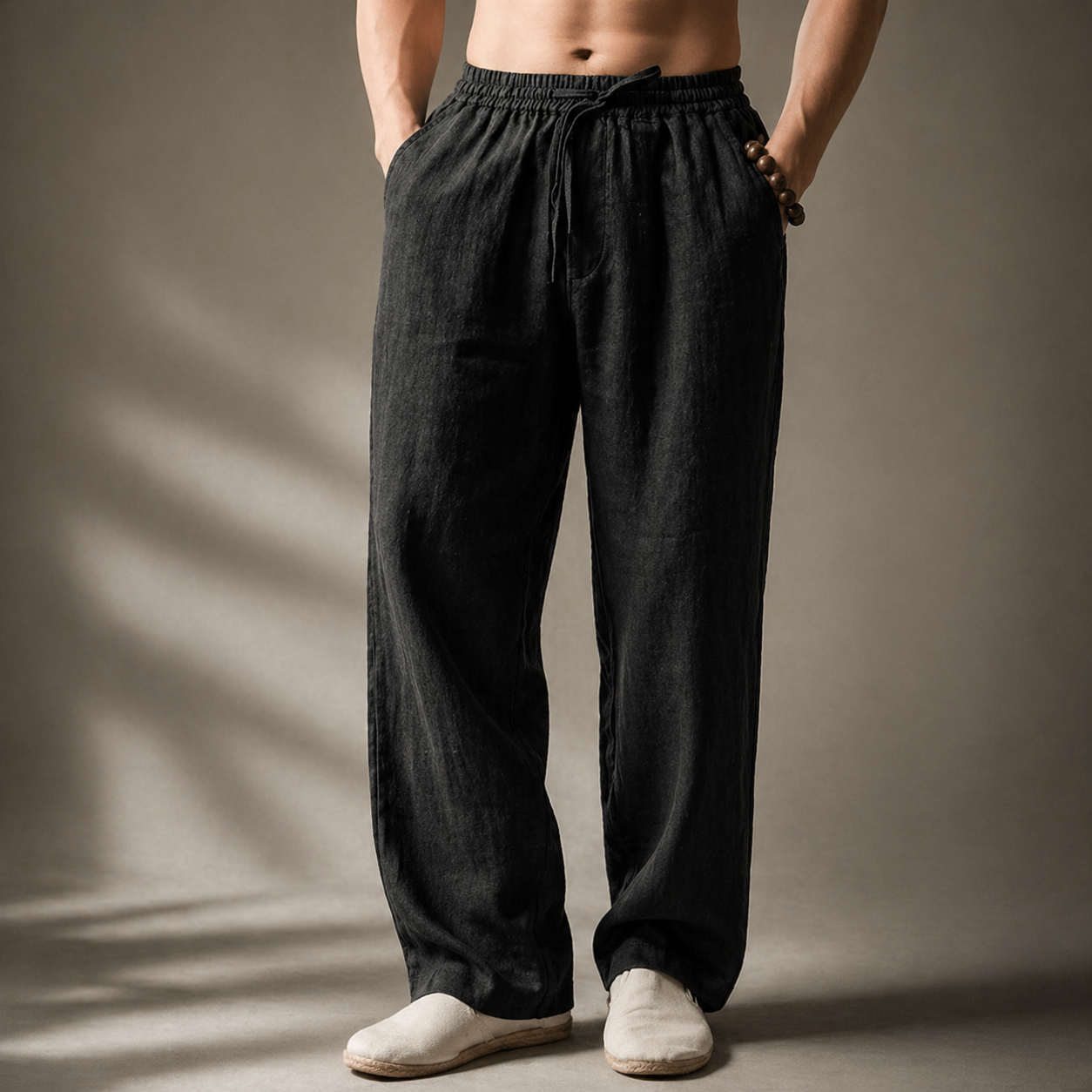 Oaklen | Relaxed Drawstring Linen Trousers