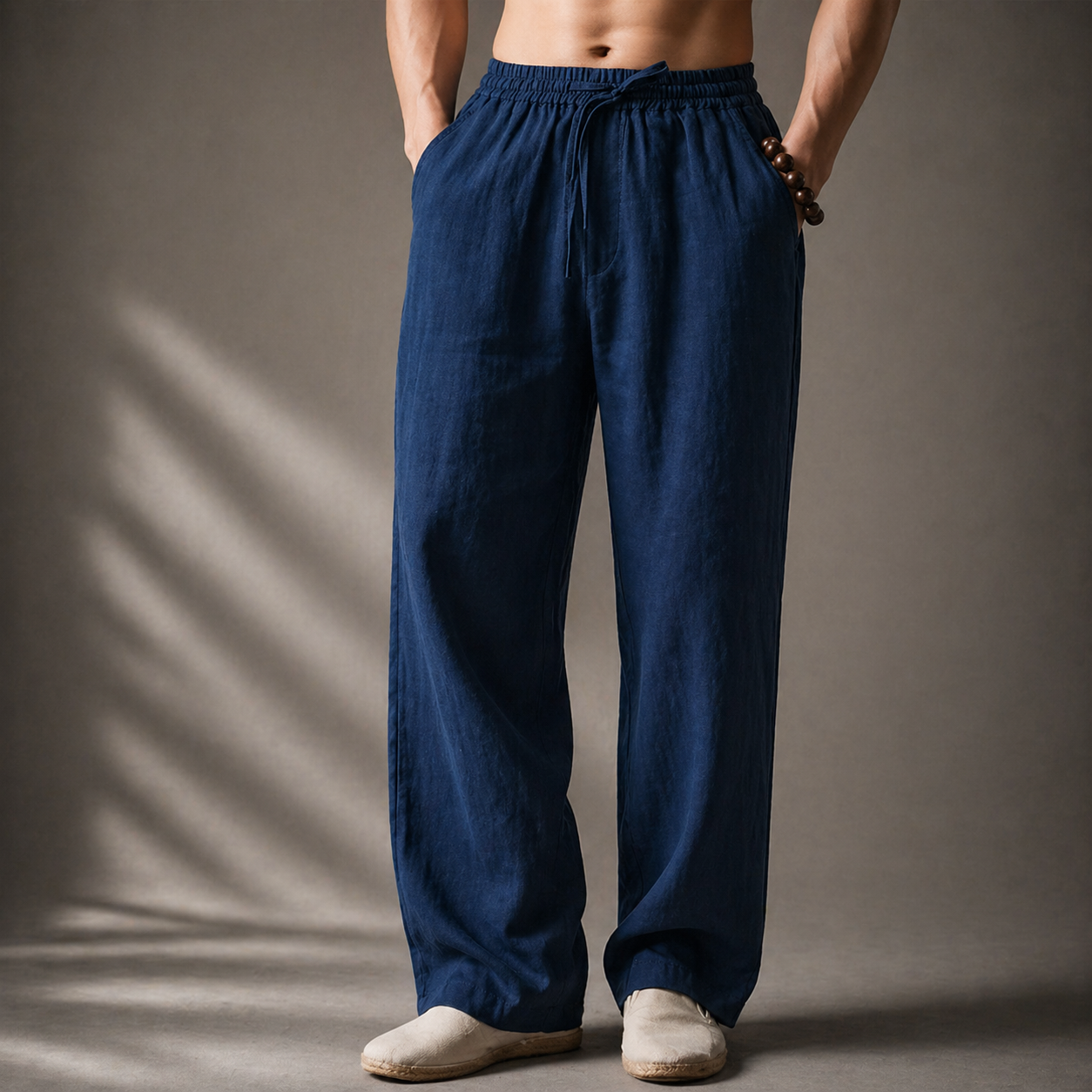 Oaklen | Relaxed Drawstring Linen Trousers