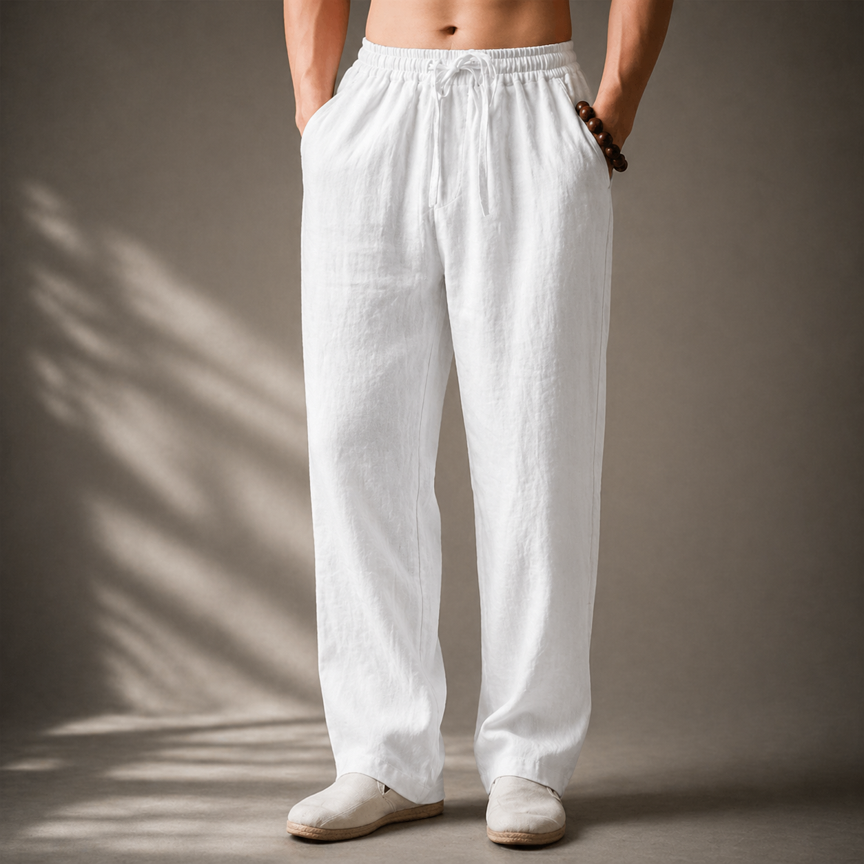 Oaklen | Relaxed Drawstring Linen Trousers
