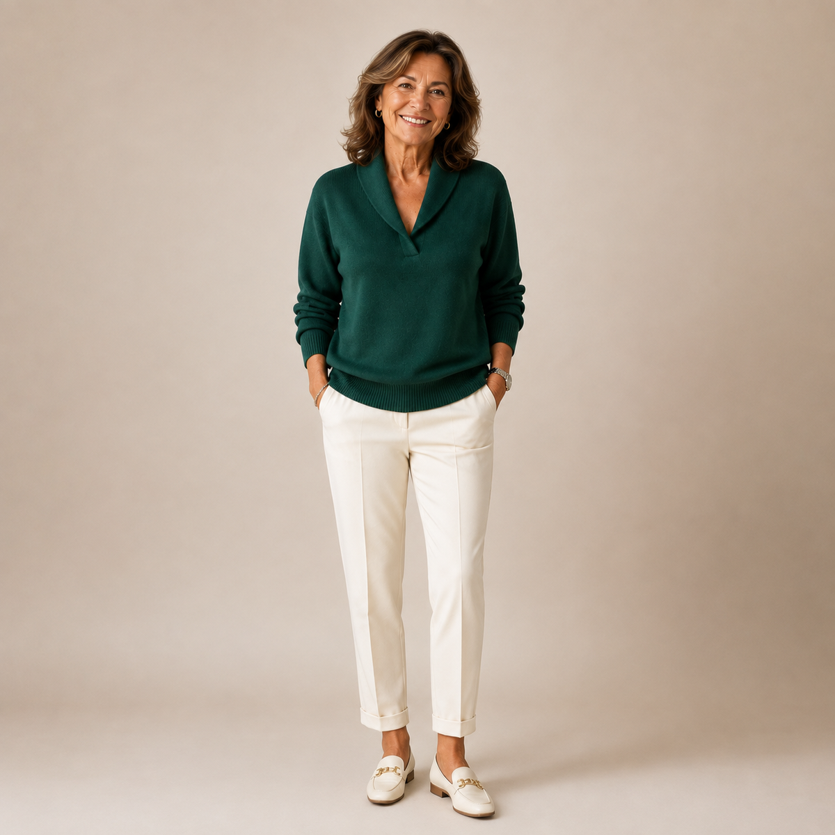 Ainslie | Relaxed Shawl Collar Knit Sweater
