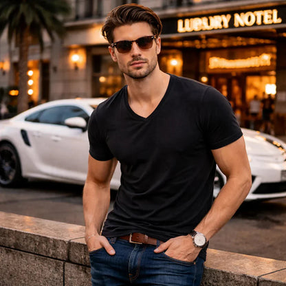 Mason | Classic V Neck Casual T Shirt