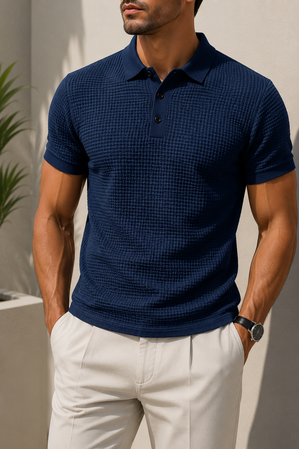 Granger | Breathable Waffle Polo Shirt