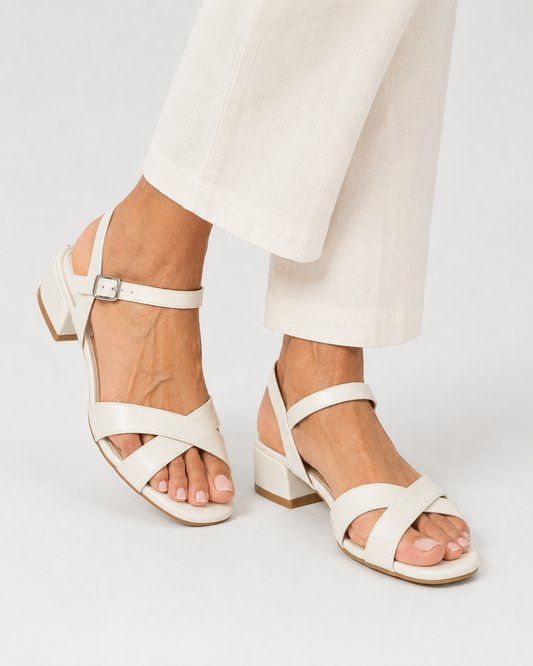Emanuelle | Refined Metallic Block Heel Sandals