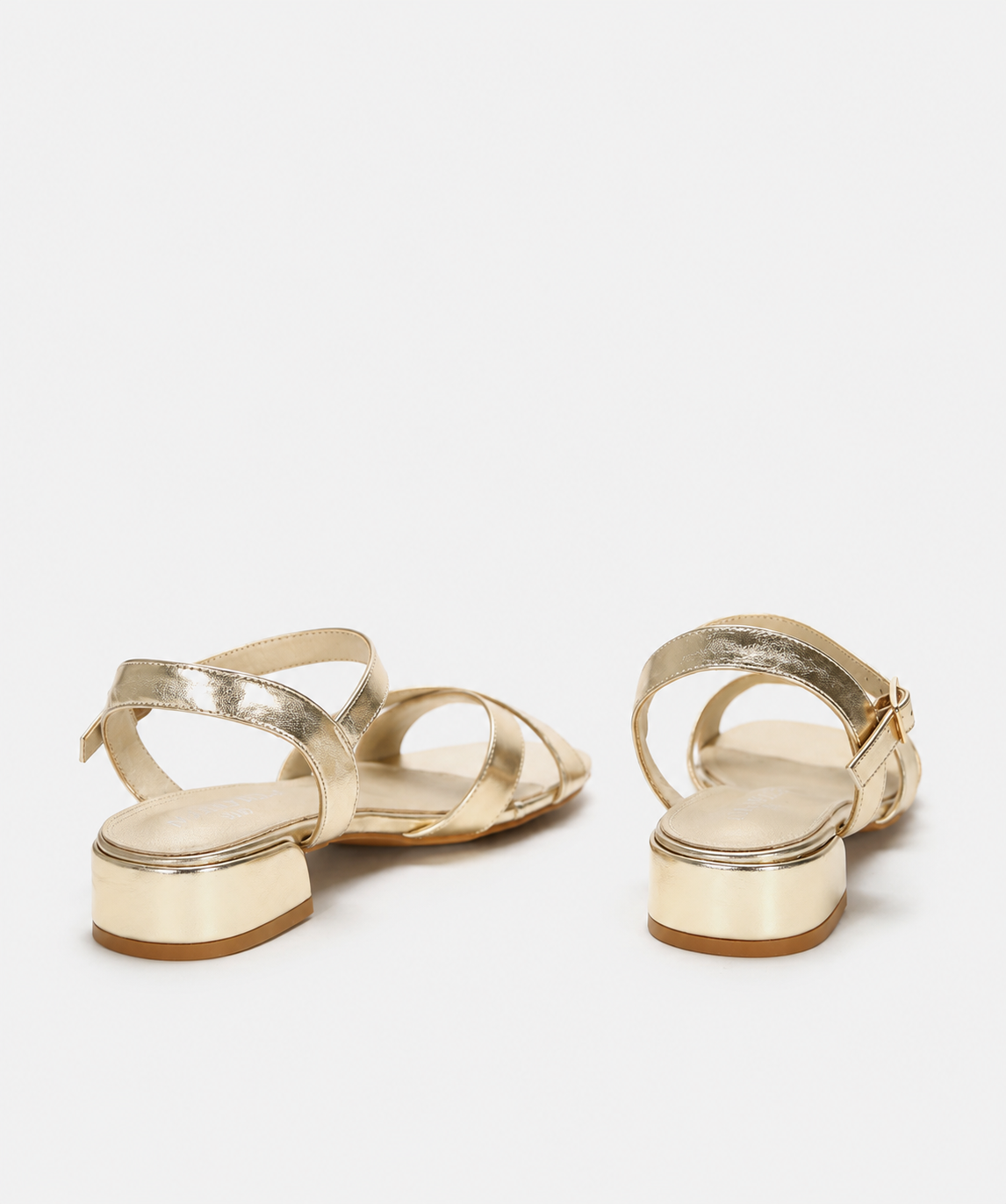 Emanuelle | Refined Metallic Block Heel Sandals