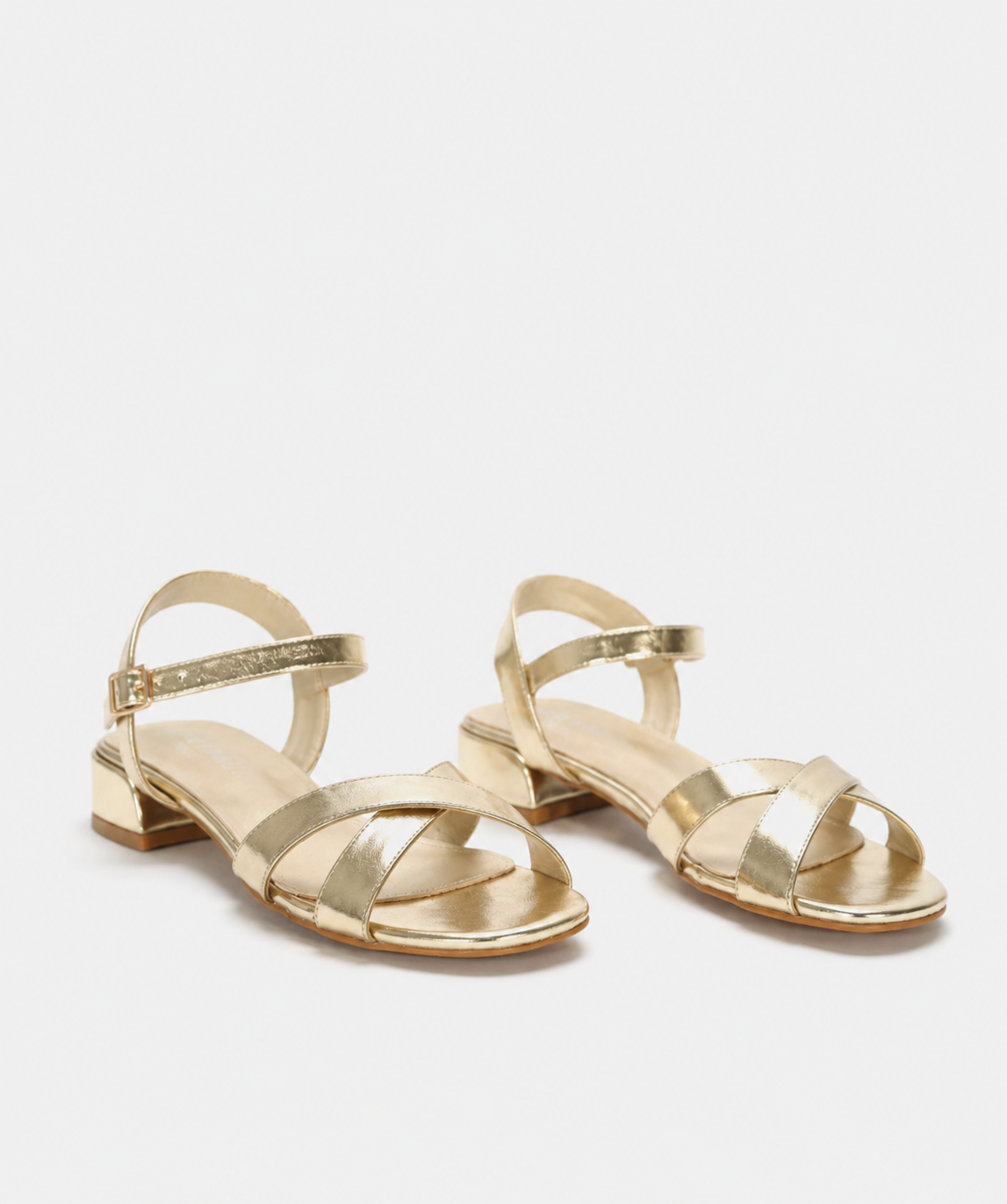 Emanuelle | Refined Metallic Block Heel Sandals