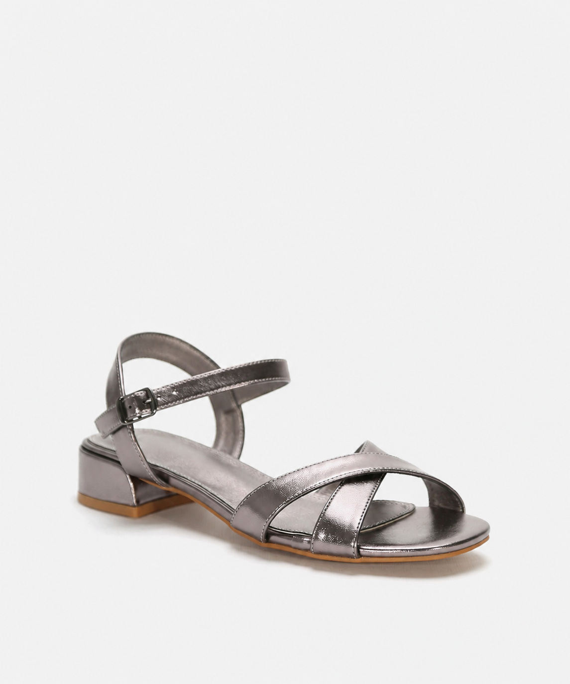 Emanuelle | Refined Metallic Block Heel Sandals