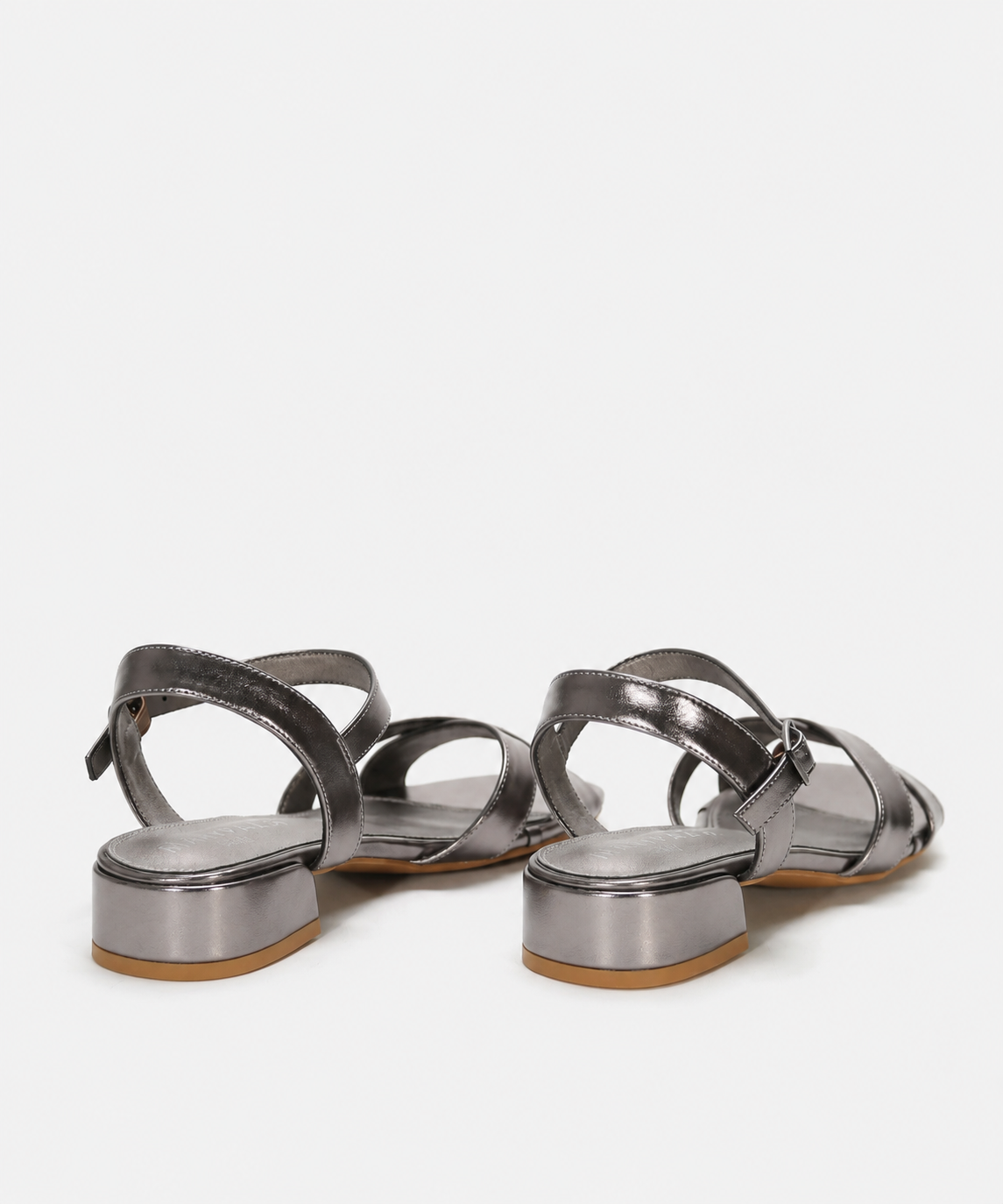 Emanuelle | Refined Metallic Block Heel Sandals