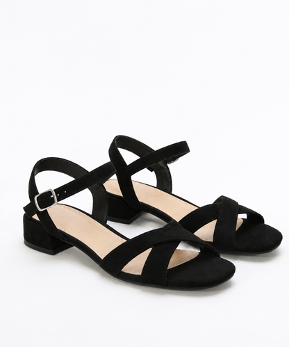 Emanuelle | Refined Metallic Block Heel Sandals