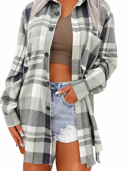 Fennora | Soft Flannel Plaid Shirt