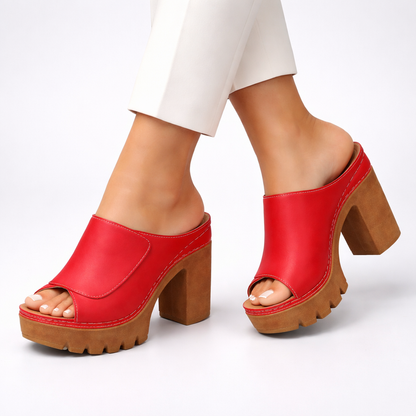 Zinnara | Retro Inspired Heel Mule Sandals