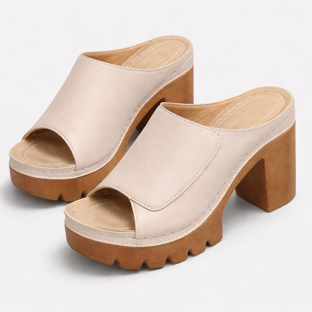 Zinnara | Retro Inspired Heel Mule Sandals