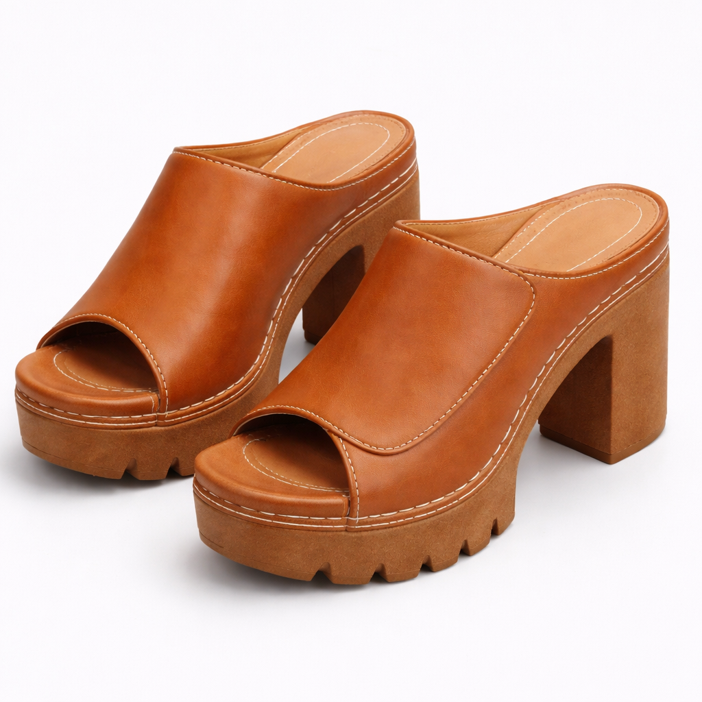Zinnara | Retro Inspired Heel Mule Sandals