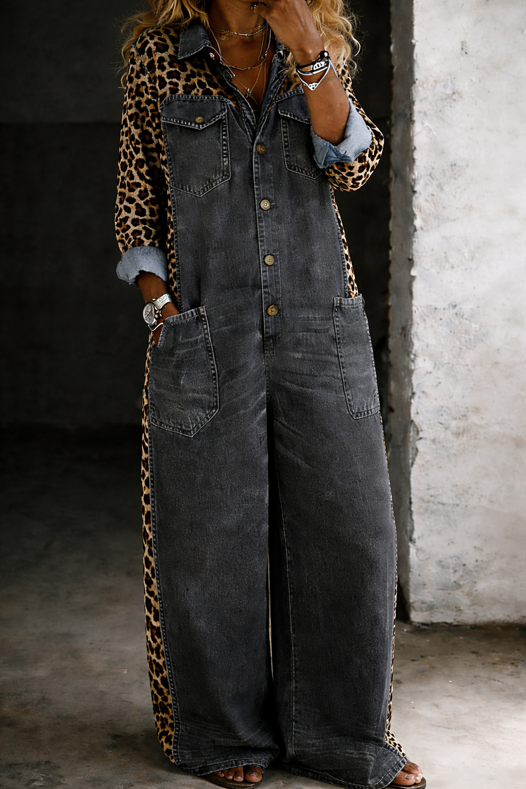 Veradis | Relaxed Button Front Denim Dress