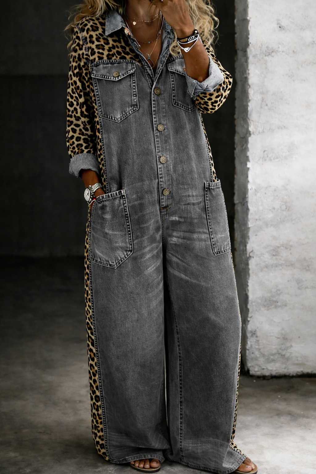 Veradis | Relaxed Button Front Denim Dress