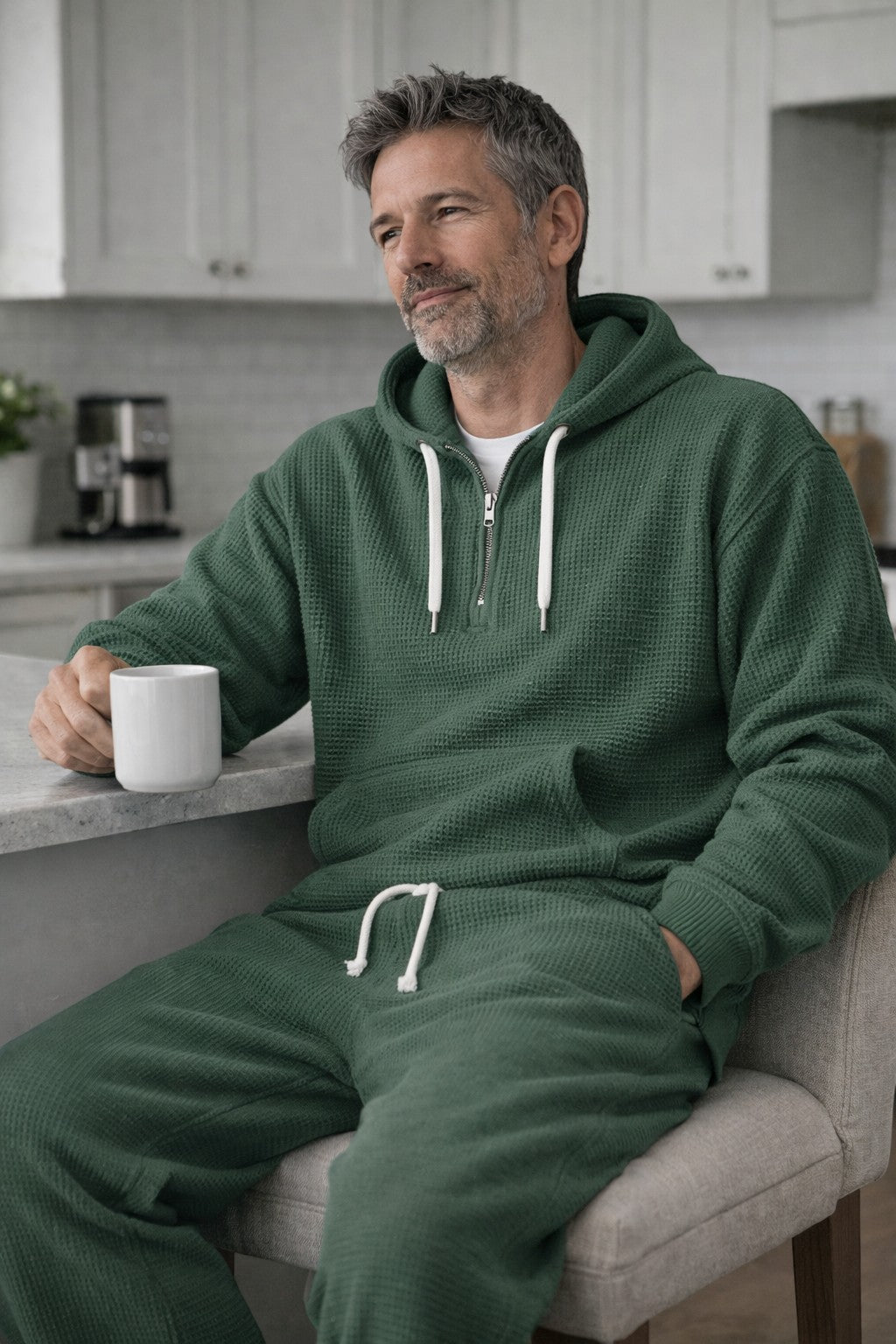 Xavion | Waffle Knit Hoodie and Jogger Set