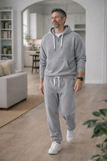 Xavion | Waffle Knit Hoodie and Jogger Set