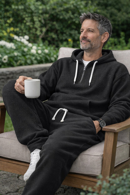 Xavion | Waffle Knit Hoodie and Jogger Set