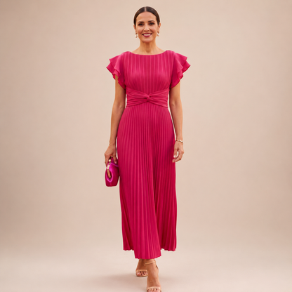 Amorette | Pleated Twist Waist Maxi Dress