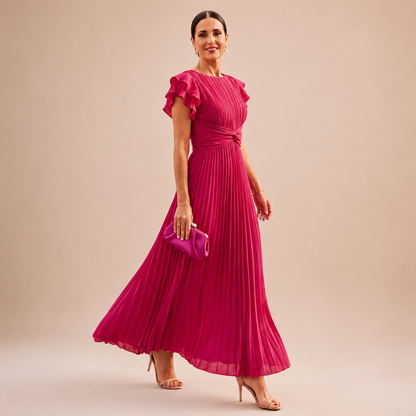 Amorette | Pleated Twist Waist Maxi Dress