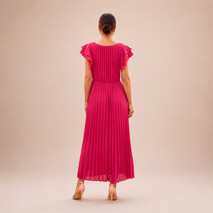 Amorette | Pleated Twist Waist Maxi Dress