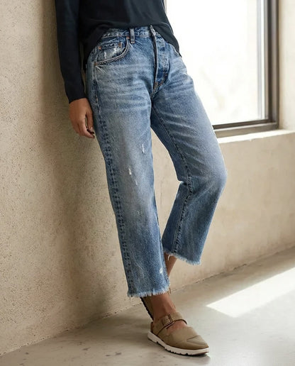 Elira | Cropped Straight Leg Jeans