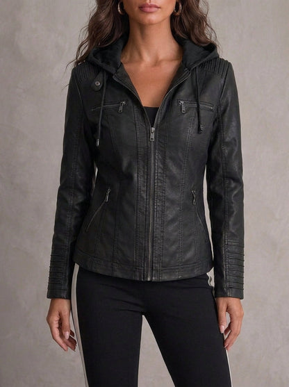 Ravissa | Casual Hooded Zip Front Jacket
