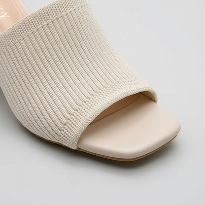 Zephmora | Knit Strap Block Heel Sandals