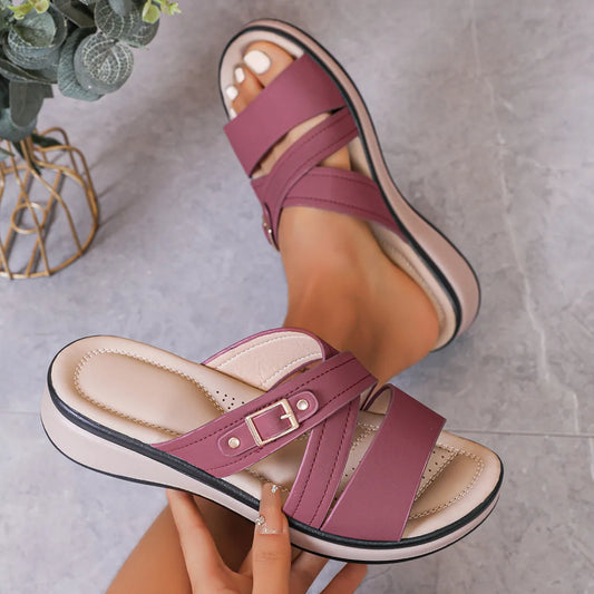 Xanthe | Soft Step Wedge Slide Sandals