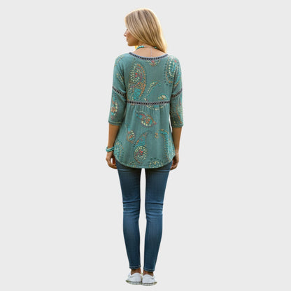 Calira | Printed Round Neck Blouse