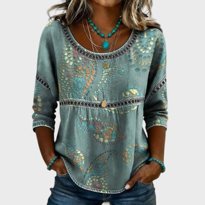 Calira | Printed Round Neck Blouse